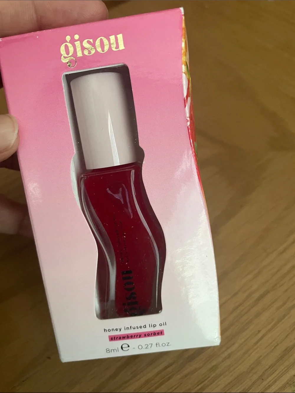 Gisou Honey Infused Lip Oil — Strawberry Sorbet (Pink/Red)